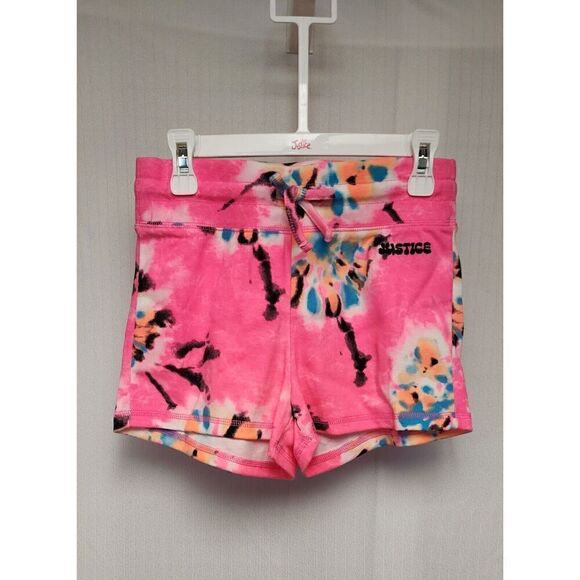 Justice Girls Tie Dye Multicolor Pink Shorts Set Size 10M NEW WITH TAGS - Picture 5 of 7